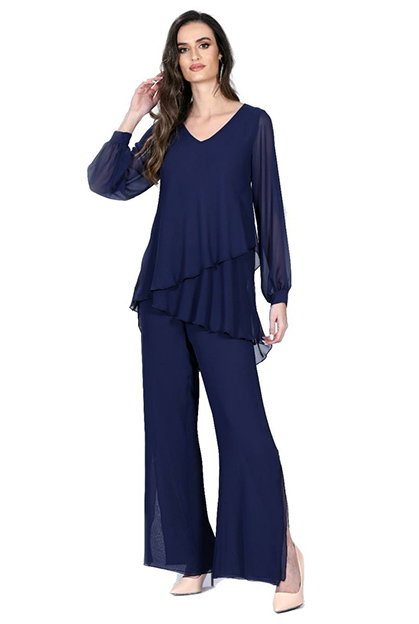 Allison 2950 navy top with matching 250 pants